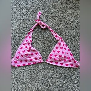 Pink Heart Bikini Top